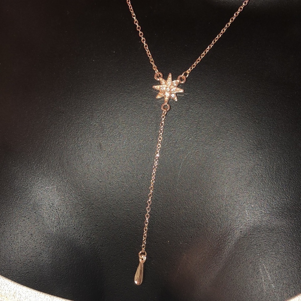 Star CZ Rose Gold Drop Pendant Necklace Adjustable Warehouse One Celestial​​​​ - Picture 5 of 11